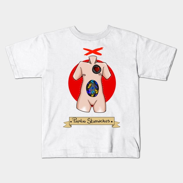 Papilio Stomachus Kids T-Shirt by The Red Coffee Cat